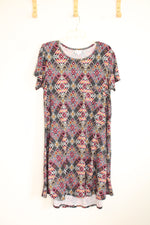 LuLaRoe Multicolor Printed Short Sleeve Dress | L