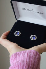 The Danbury Mint Blue Sapphire Sterling Silver Stud Earrings