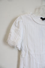 NEW Ann Taylor White Ribbed Top | XXS Petite
