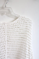 LOFT Outlet White 3/4 Sleeves Lounge Crochet Top | M