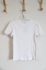 NEW Ann Taylor White Ribbed Top | XXS Petite