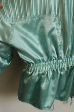 NEW Lavon Vintage Style Seafoam Green Mixed Texture Puffer Jacket and Pants Set | M