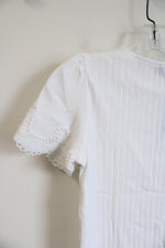 NEW Ann Taylor White Ribbed Top | XXS Petite