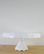 Westmoreland Milk Glass Paneled Grape 11" Cake Stand Salver With Skirt