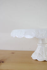 Westmoreland Milk Glass Paneled Grape 11" Cake Stand Salver With Skirt