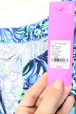NEW Lilly Pulitzer Blue and Green Paisley Print 3 Quarter Sleeve Dress | L