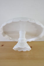 Westmoreland Milk Glass Paneled Grape 11" Cake Stand Salver With Skirt