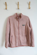L.L. Bean Dusty Rose Heathered Fleece Lined Full Zip Jacket | 2X Plus