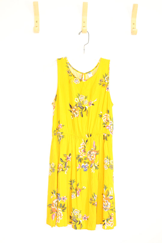 Old Navy Yellow Floral Sleeveless Dress | M
