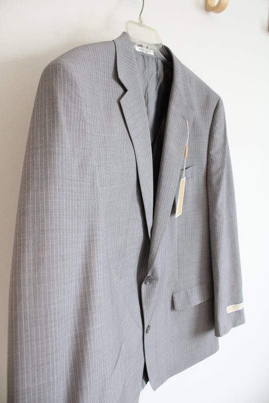 NEW Michael Kors Gray Pinstripe Wool Blend Blazer | 46R