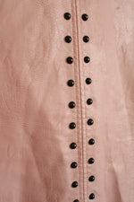 Colleen Lopez Pink Faux Leather Motorcycle Jacket | L