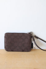 NEW Coach Brown Monogram Zip Top Wallet