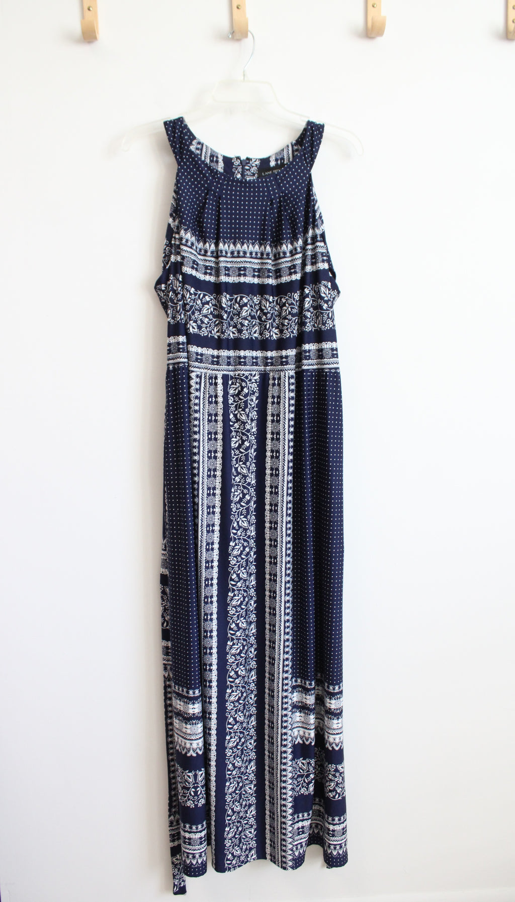 Lane Bryant Navy & White Patterned Maxi Dress | 18/20