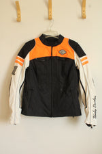 Harley Davidson Neon Orange Black and White Ardmore Switchback Riding Motorcycle Jacket | M