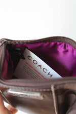 NEW Coach Brown Monogram Zip Top Wallet