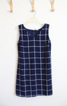 Japna Navy & White Plaid Sleeveless Dress | L