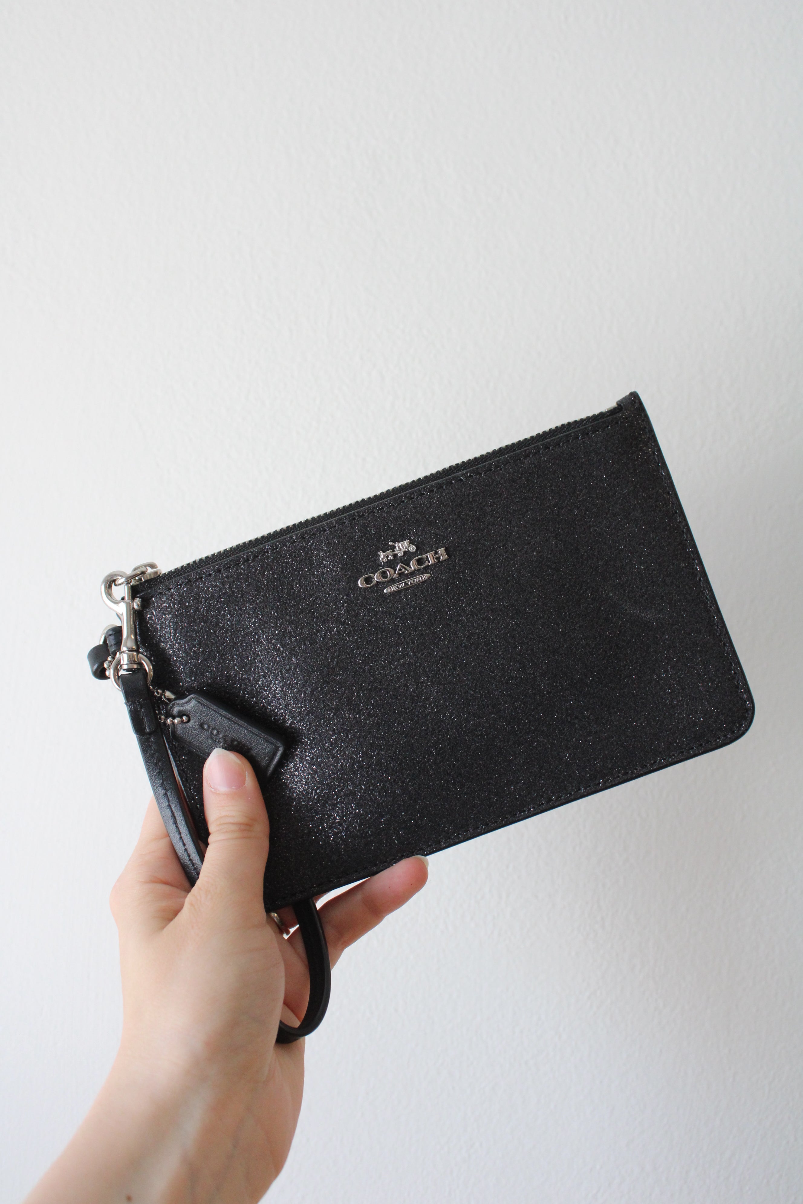 Coach Black Sparkle Wristlet Wallet