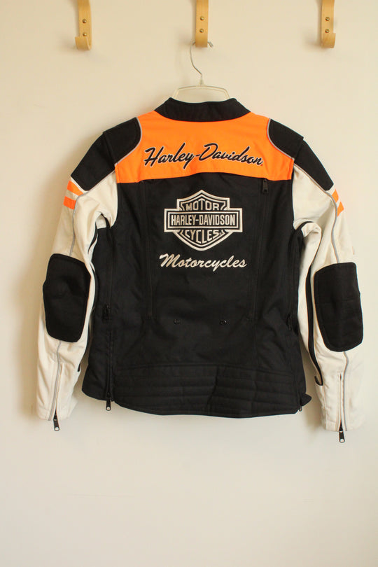 Harley Davidson Neon Orange Black and White Ardmore Switchback Riding Motorcycle Jacket | M