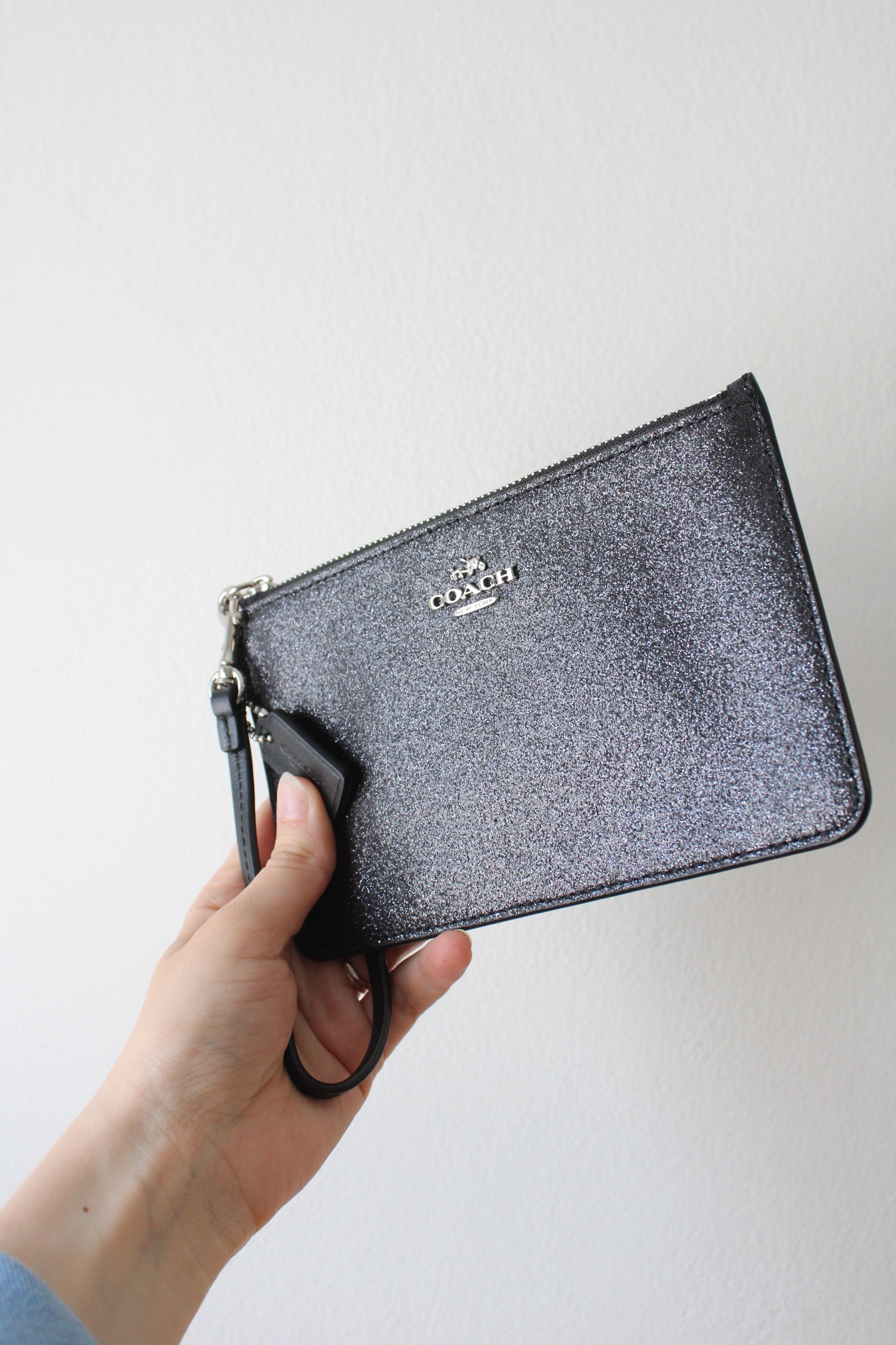 Coach Black Sparkle Wristlet Wallet