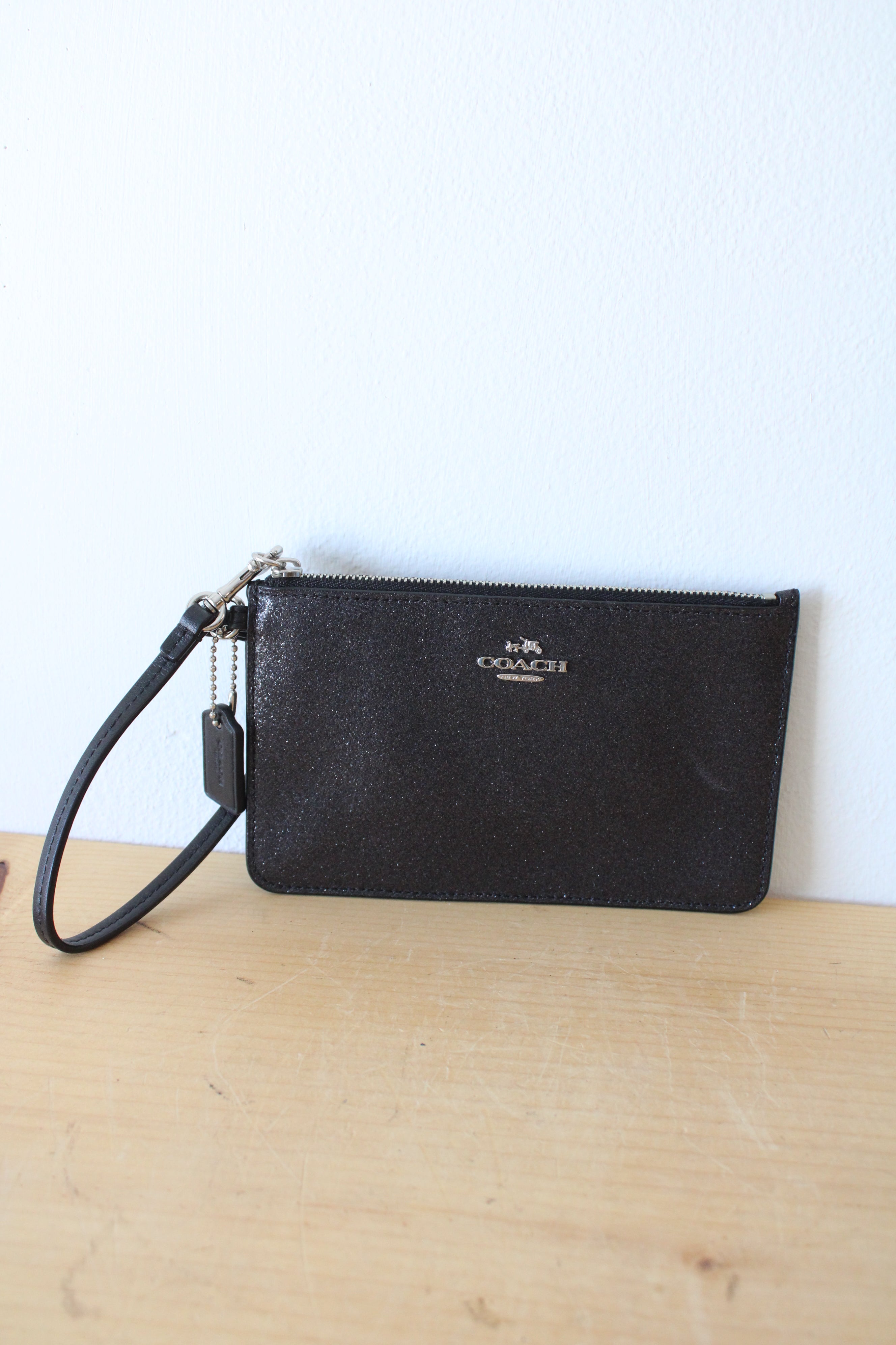 Coach Black Sparkle Wristlet Wallet