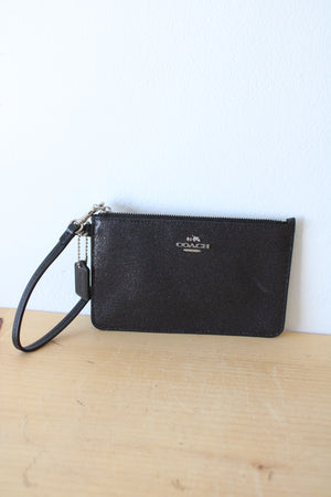 Coach Black Sparkle Wristlet Wallet