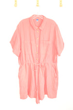Old Navy Coral Short Sleeve Button up Romper | 3XL
