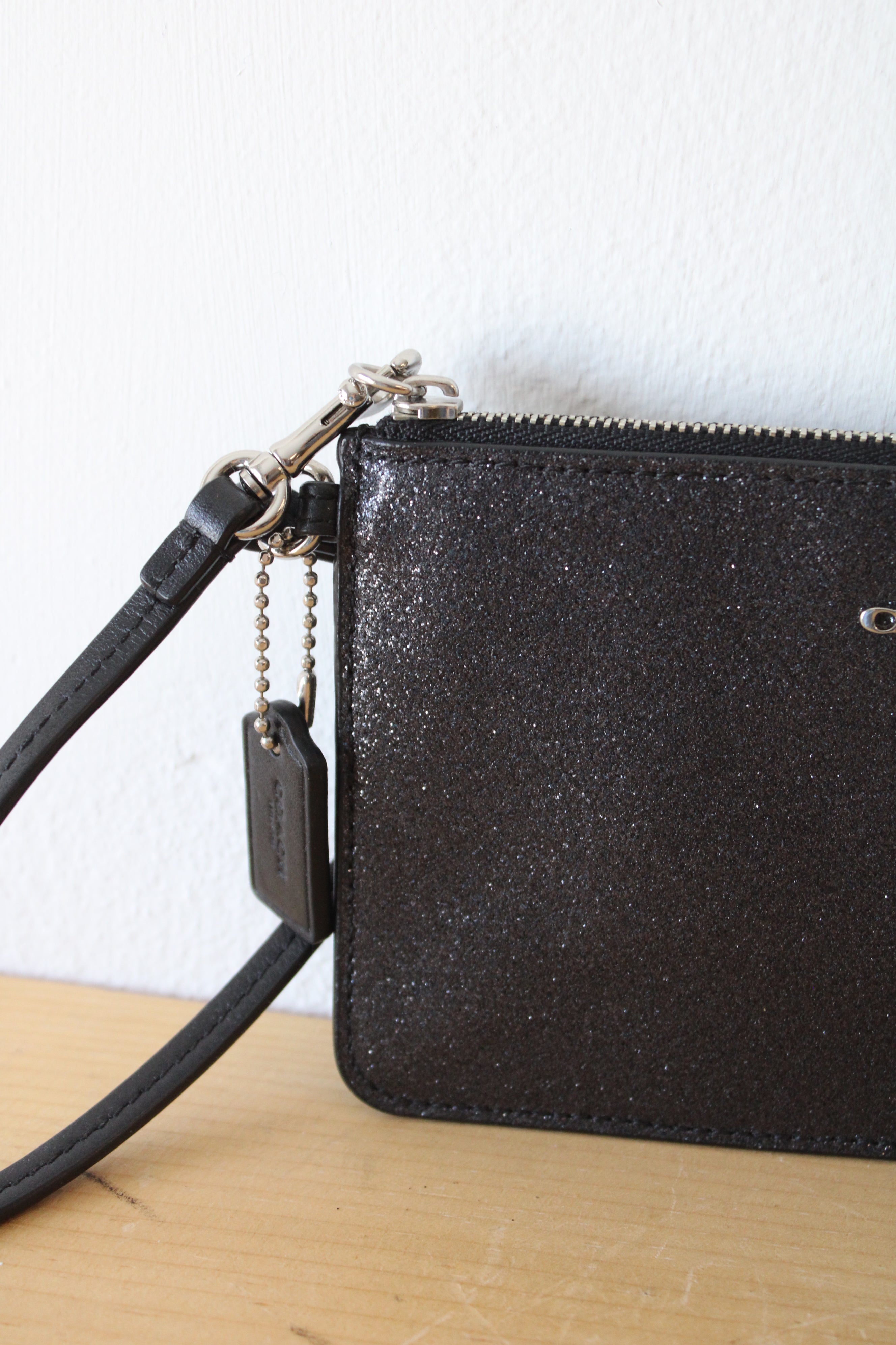 Coach Black Sparkle Wristlet Wallet