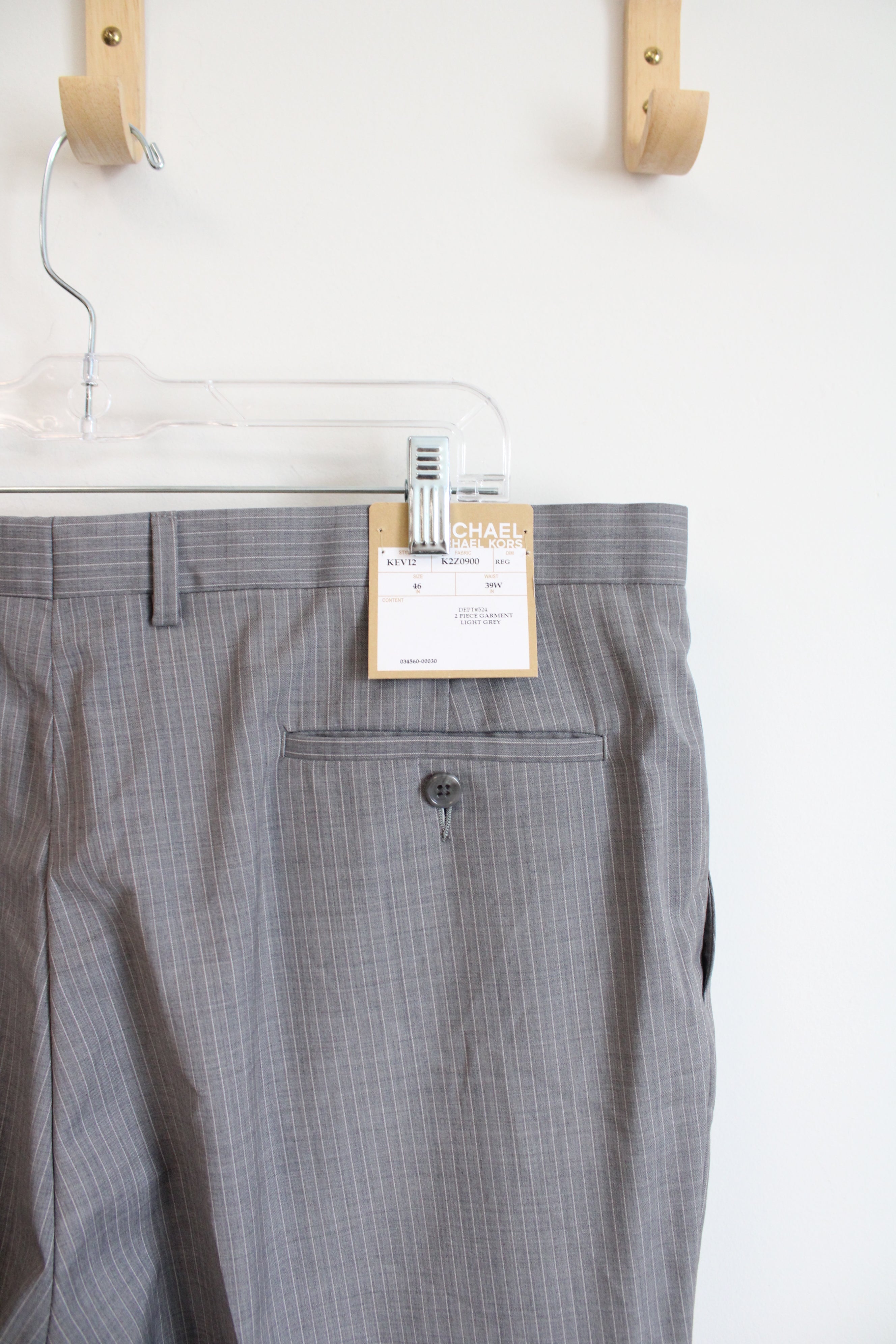 grey pinstripe dress pants NEW Michael Kors Gray variation-ahana-pale-blue-short-sleeve-dress