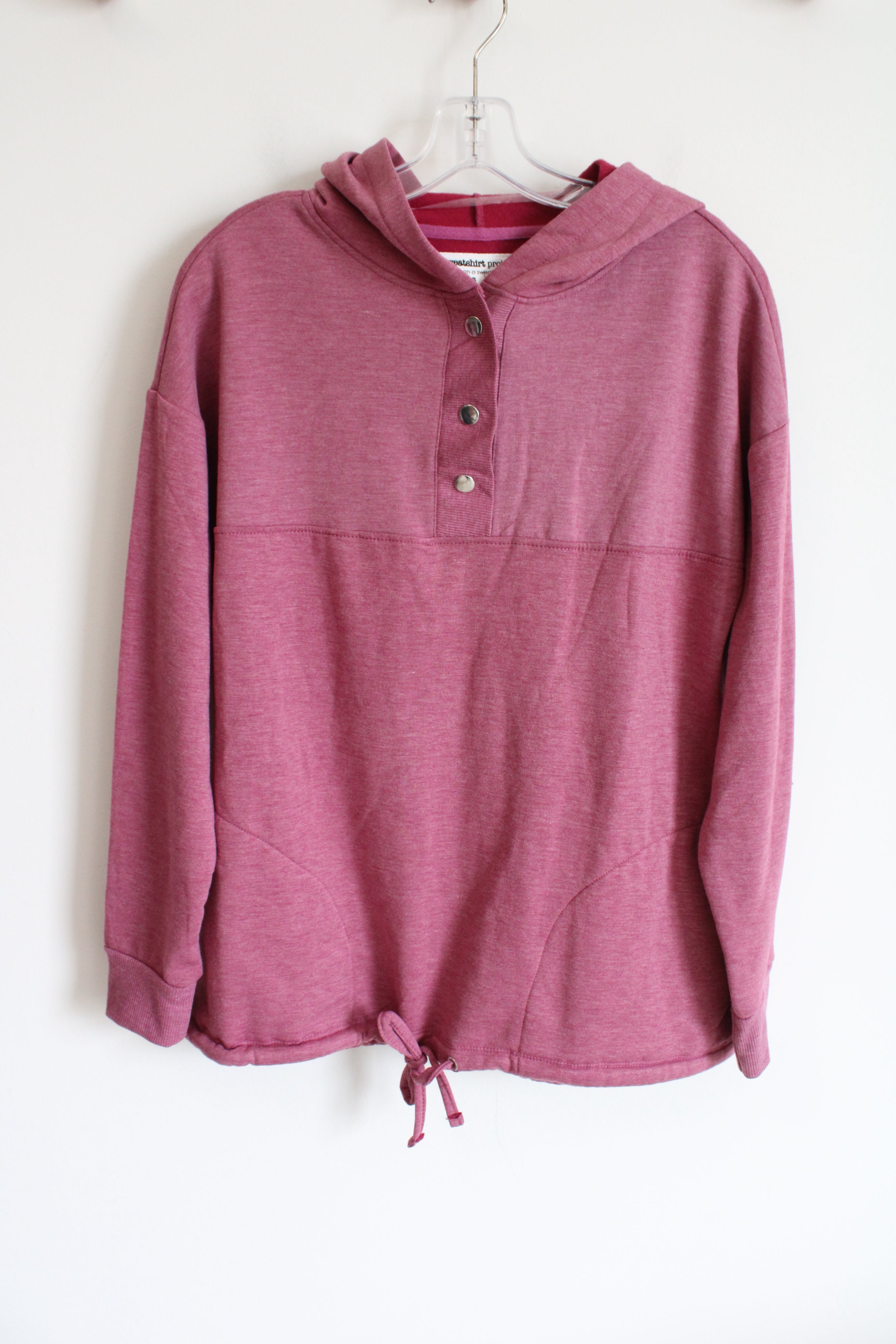 The Sweatshirt Project Pink Soft 1/4 Button Pullover