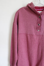 The Sweatshirt Project Pink Soft 1/4 Button Pullover Sweatshirt | S
