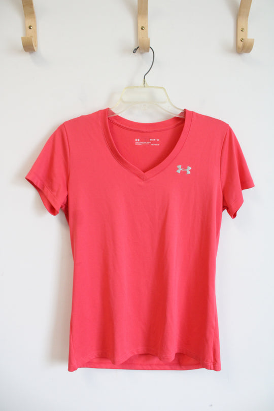 Under Armour Pink V-Neck Athletic Shirt | S