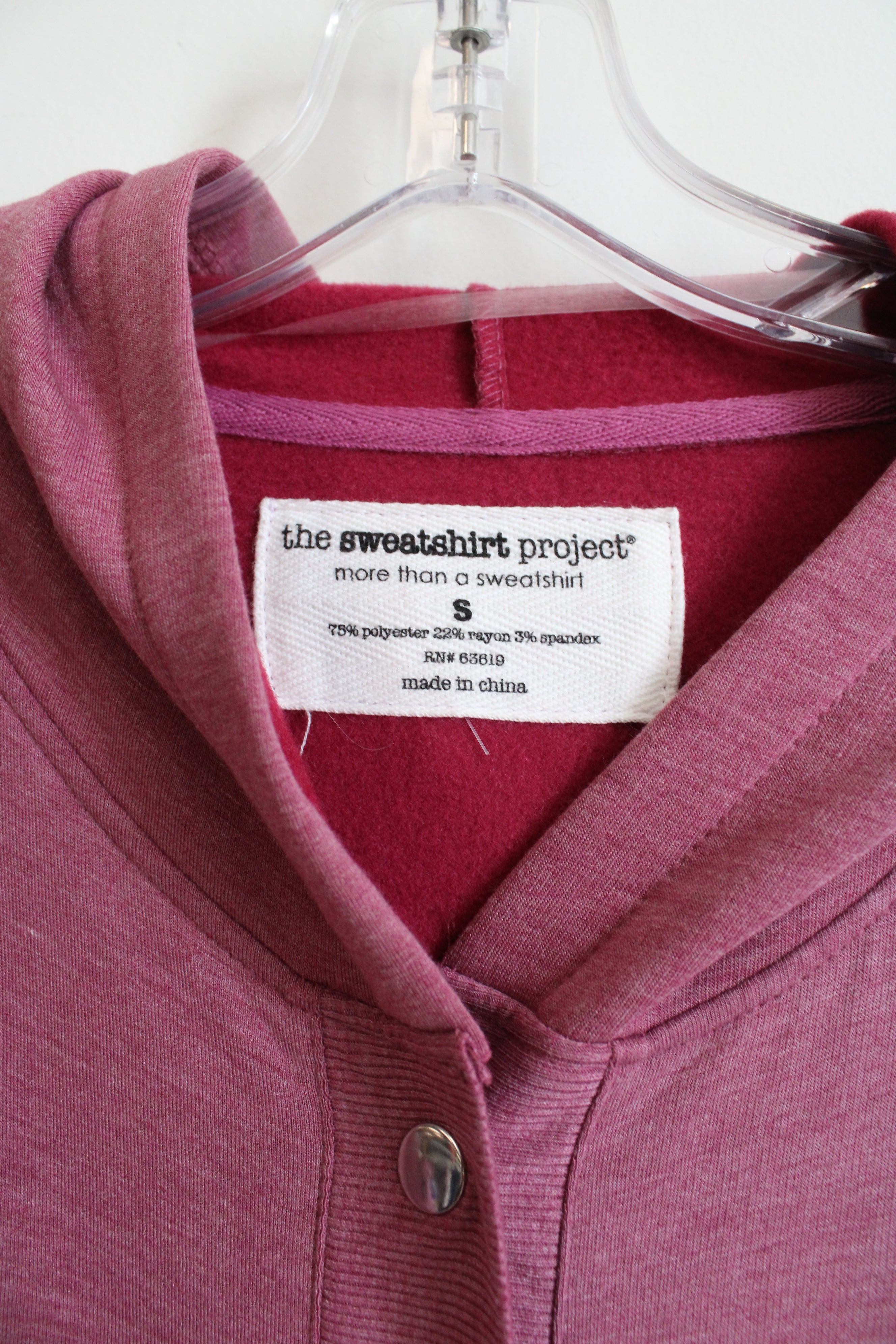 The Sweatshirt Project Pink Soft 1/4 Button Pullover