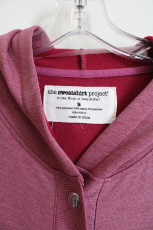 The Sweatshirt Project Pink Soft 1/4 Button Pullover Sweatshirt | S