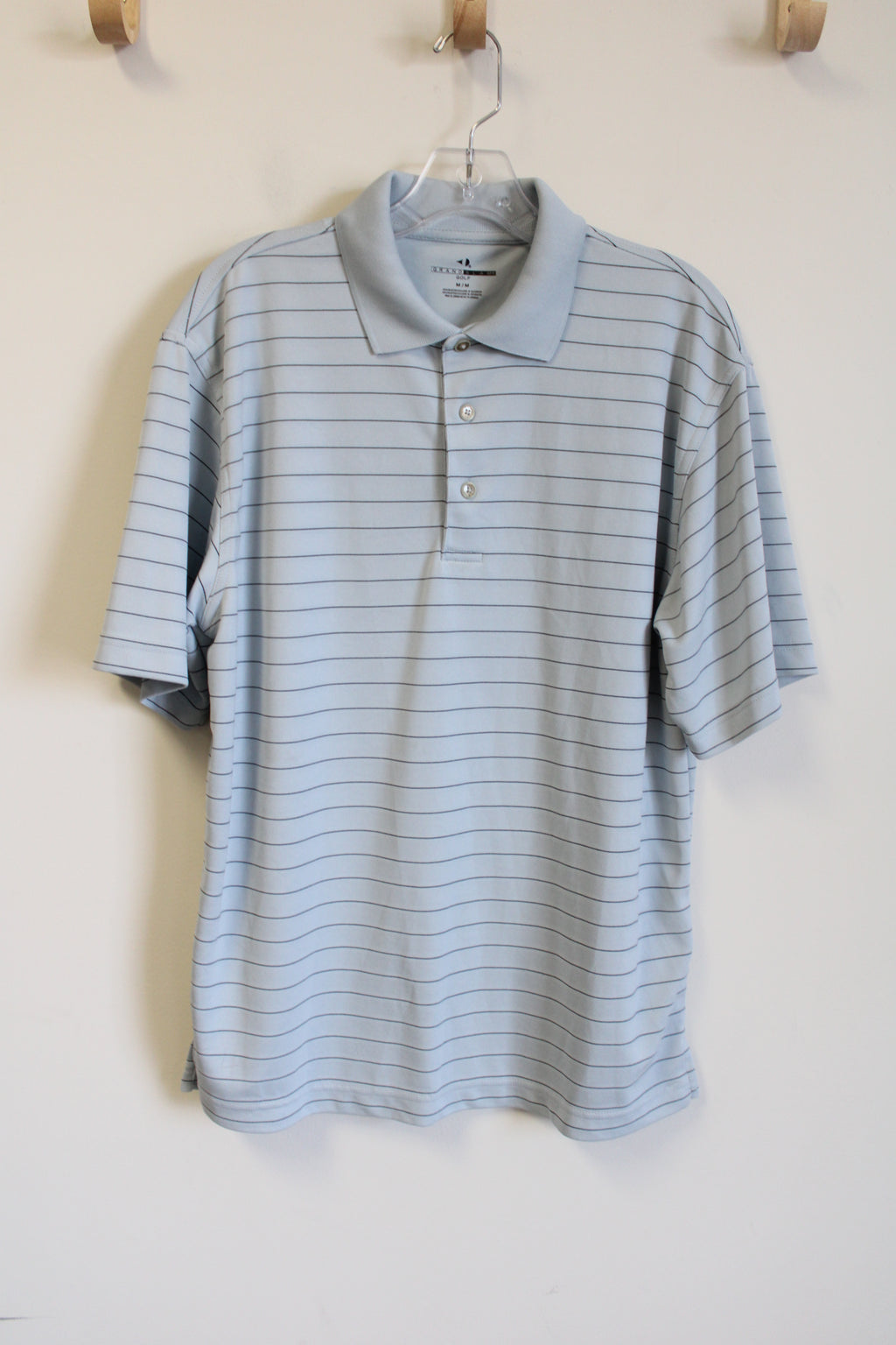 Grand Slam Golf Light Blue Striped Polo Shirt | M