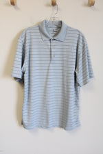 Grand Slam Golf Light Blue Striped Polo Shirt | M