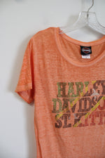 Harley-Davidson SL Kitts Sequined Orange Shirt | M