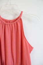 Nine West Coral Pink Halter Neck Peplum Top | L