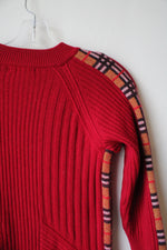 Burberry Red Knit Wool Cashmere Blend Sweater Dress | Youth 10