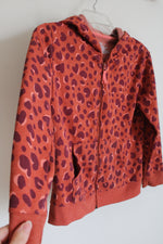 Cat & Jack Orange Purple Leopard Print Fleece Lined Hoodie Jacket | Youth L (10/12)