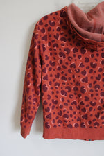 Cat & Jack Orange Purple Leopard Print Fleece Lined Hoodie Jacket | Youth L (10/12)
