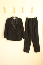 Casper Petite Black Tuxedo Blazer with Pants Set | 2P
