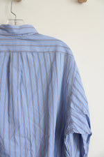 Ralph Lauren Blue & White Striped Button Down Shirt | XL