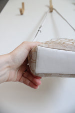 Coach Tan White Leather Monogram Mini Kelsey Satchel Crossbody Purse