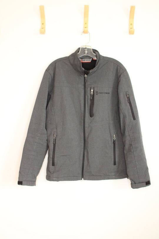 Free Country Gray Softshell Windbreaker Jacket | M