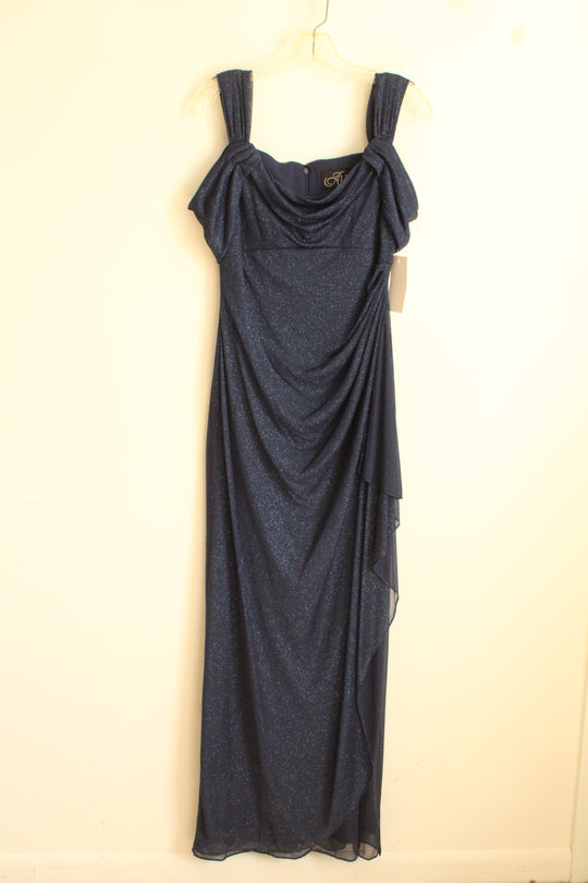NEW Alex Evenings Blue Shimmer Formal Dress  | 6