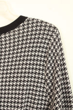 Lands' End Black and White Houndstooth Sweater Cardigan | 1X
