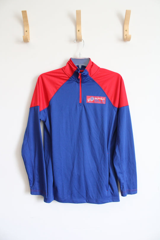 NFL Team Apparel Blue & Red Buffalo Bills 1/4 Zip Jacket | S