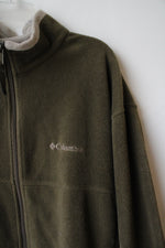 Columbia Olive Green Fleece Full Zip Jacket | XXL