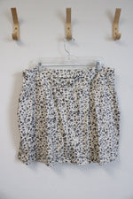 Kensie Ivory & Brown Floral Athletic Skort | 2X