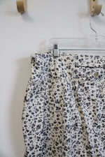 Kensie Ivory & Brown Floral Athletic Skort | 2X